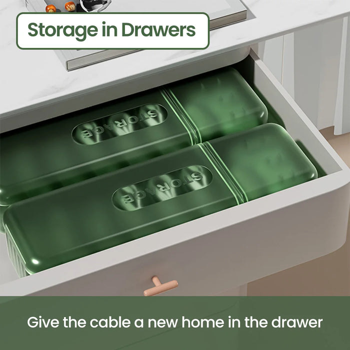 7-Compartment Cable Storage Box – Plastic Cord Organiser for Home & Travel