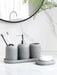 5-Piece Bathroom Accessory Set — Lotion Dispenser, Toothbrush Holder, Tumbler, Soap Dish & Tray (Beige or Grey)