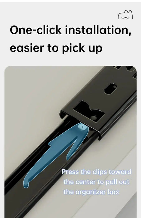 Metal Slide‑Rail Pull‑Out Cabinet Organiser with Self‑Adhesive Base