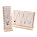 Large Wood Jewellery Display Stand — Necklace & Bracelet Rack with Faux Suede Interior