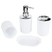 4‑Piece Plastic Bathroom Accessory Set — Soap Dispenser, Storage & Rinse Cups, Soap Dish
