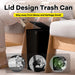 10L Slim Bathroom Bin with Press-Top Lid - Compact Plastic Wastebasket for Toilet, Bedroom & Living Room
