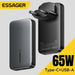 65W GaN USB-C PD & QC 3.0 Fast Charger – USB-C + USB-A, EU/UK/US Plug