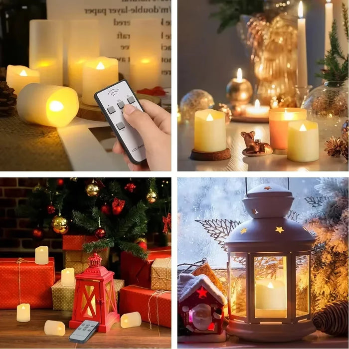 USB Rechargeable Flameless Tea Lights with Remote & Timer – 6 Pack Warm White