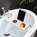 Extendable Bathtub Shelf Tray – Plastic Bath Rack for Towels & Books (White/Black)