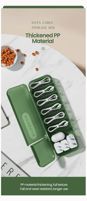 7-Compartment Cable Storage Box – Plastic Cord Organiser for Home & Travel