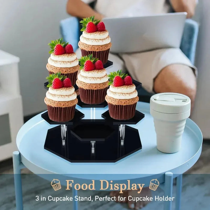 Hexagonal Acrylic Display Stand – Multi-Tier Storage for Jewellery, Cosmetics & Collectibles