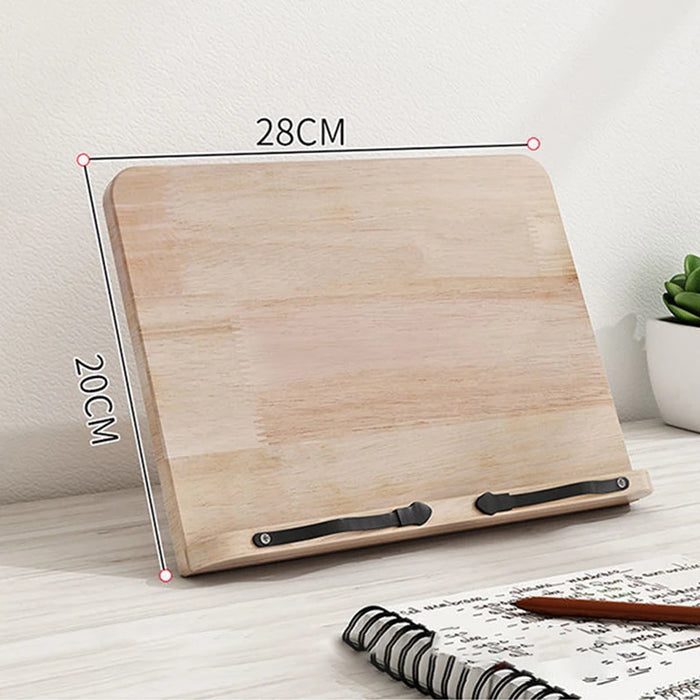Adjustable Wooden Book Stand – Pine Reading Rack for Kids & Adults with Tablet Holder
