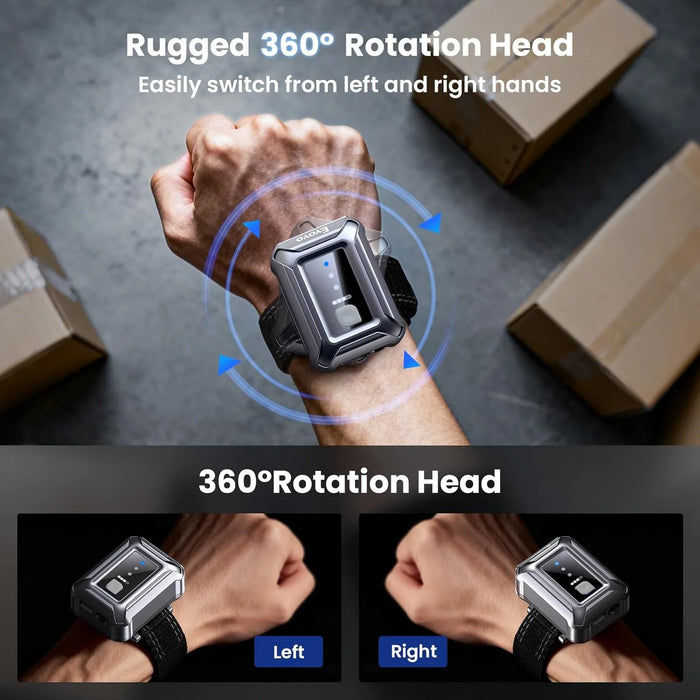 Wristband Wearable Barcode Scanner — Hands‑Free 1D & 2D Bluetooth and USB QR Reader (Mini)