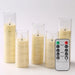 Outdoor Flameless LED Pillar Candles with Remote & Timer — Yellow Flicker, Battery-Operated (3/4pc)