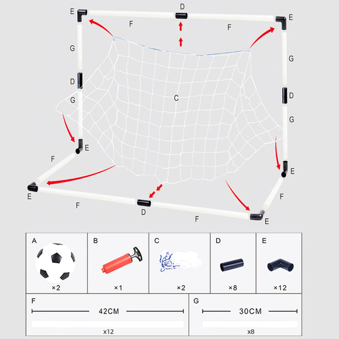 Children's Foldable Football Goal with Pump & Ball — Outdoor Lawn Training Gift