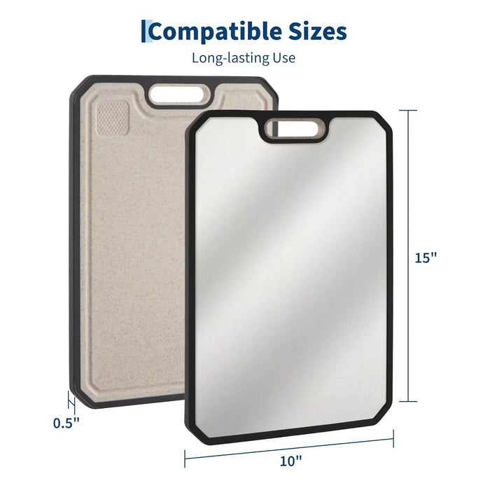 Titanium Double-Sided Cutting Board with Deep Juice Grooves & Handles — 25 x 38 x 1.2 cm