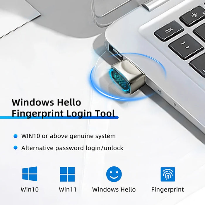 Mini USB Metal Fingerprint Reader for Windows Hello (FP200/WA27)