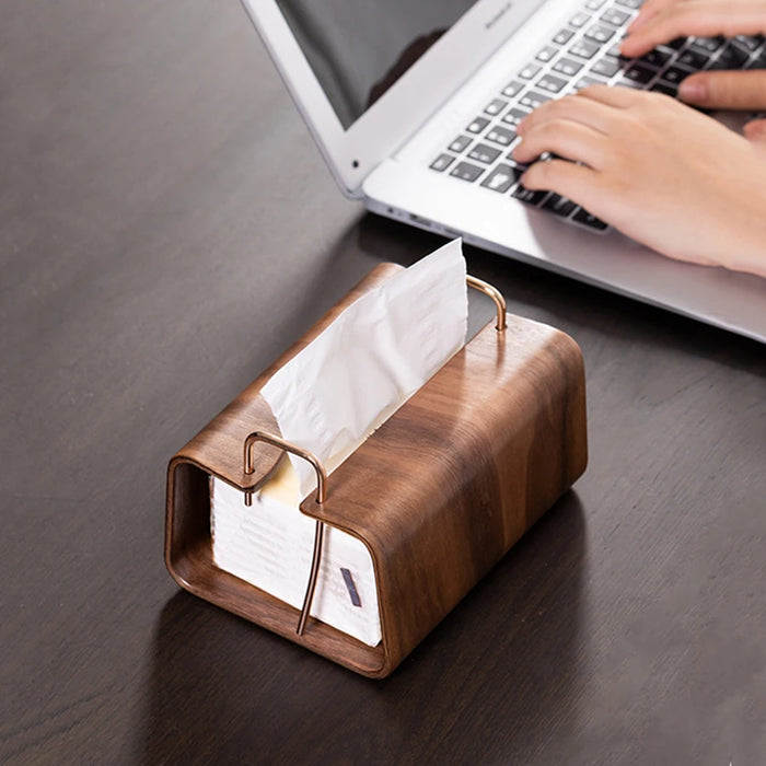Nordic Wooden Tissue Box – Retro Napkin Holder for Living Room & Desktop