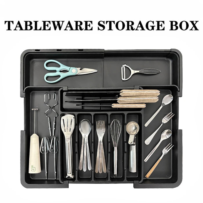 Large Expandable Cutlery Tray – BPA-Free Adjustable Drawer Organiser