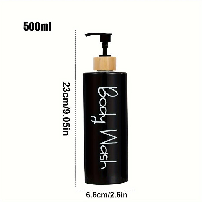 3-Pack Refillable Hand Pump Soap Dispensers – 500ml, Bamboo & Plastic