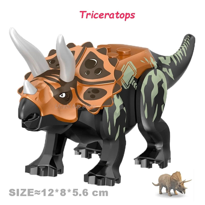 Jurassic Dinosaur Building Set — Triceratops, Velociraptor, T‑Rex, Indominus (Age 6+)