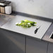 L-shaped Stainless Steel Double-Sided Chopping Board — Large Cutting & Kneading Panel