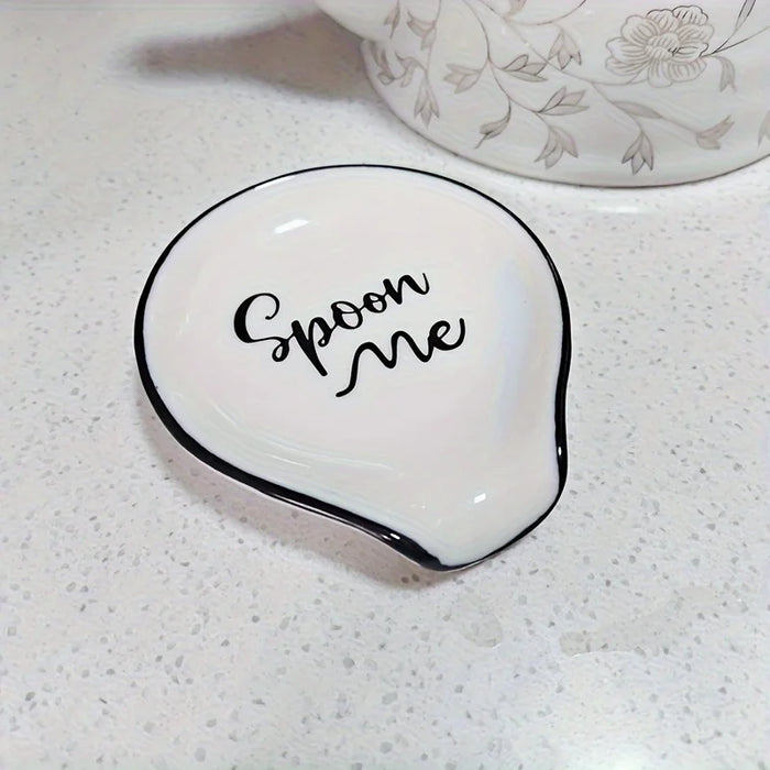 White Ceramic Spoon Holder & Tray – Versatile Kitchen Organiser