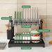 Stainless Steel 2-Tier Dish Rack — Fast-Drying & Stain-Free, Heavy-Duty Carbon Steel Frame