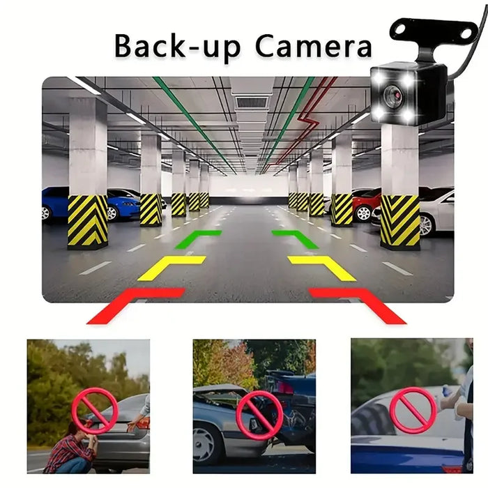 4-Channel Car Dash Cam with Wi‑Fi — FHD 1080p Front, Side & Rear, Night Vision, Hardwire Option