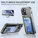 Transparent Magnetic MagSafe Card Wallet with Metal Stand for iPhone