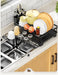Extendable Over‑Sink Dish Drying Rack – Carbon Steel, Large Capacity