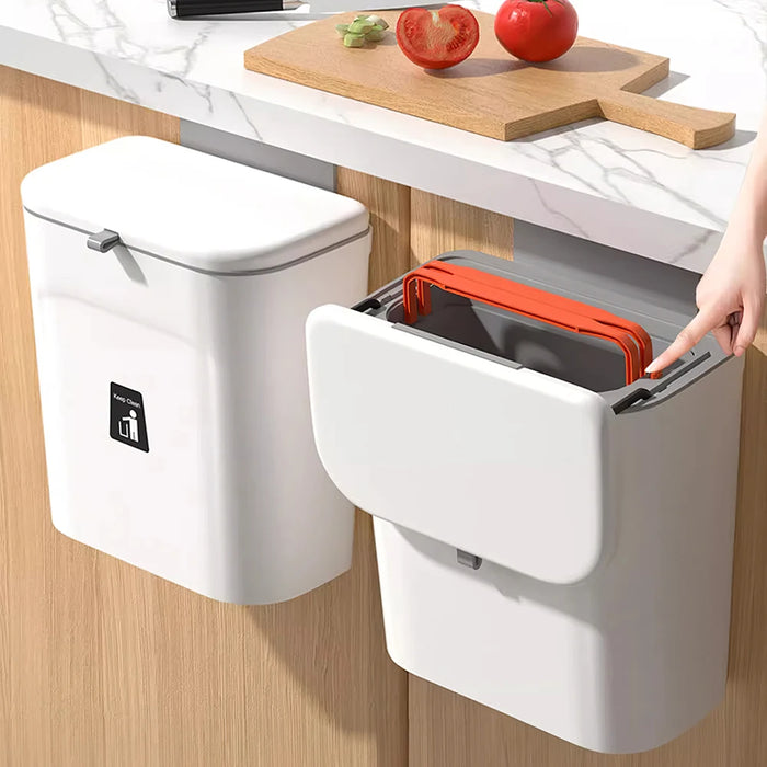 Kitchen Compost Bin — 9L Hanging Bin with Odour-Sealing Lid