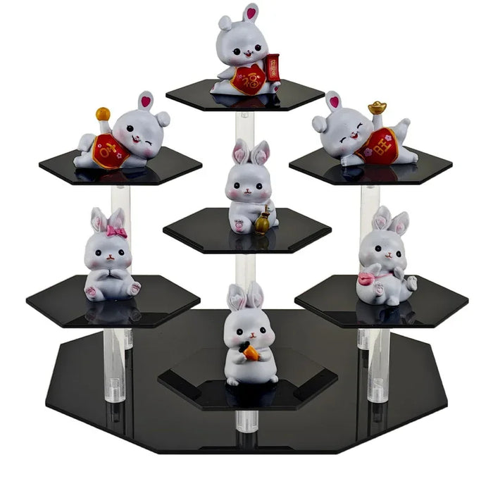 Hexagonal Acrylic Display Stand – Multi-Tier Storage for Jewellery, Cosmetics & Collectibles