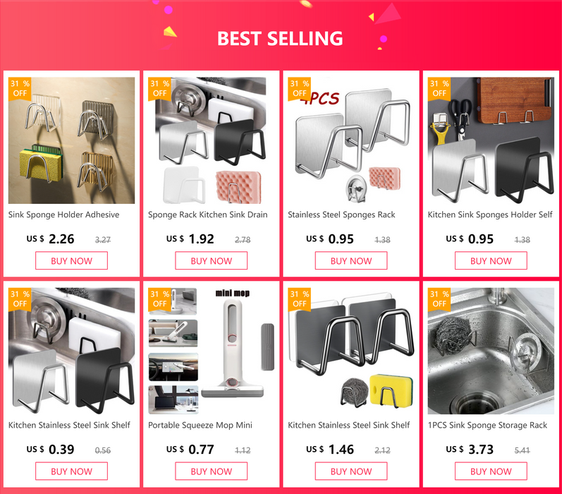 Adhesive 304 Stainless Steel Sink Sponge Holder — Brushed Peel‑and‑Stick Organiser