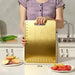 3pc Stainless Steel Gold Cutting Boards — Dishwasher-Safe with Non-Slip Design & Juice Groove