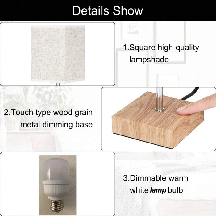 LED galda lampa no gultas lampām - pieskāriena regulējama galda lampa ar USB un Type C portu, ātra uzlāde, acu aizsardzība - ideāla lasīšanas gaisma studentiem un ilgi lasošiem cilvēkiem