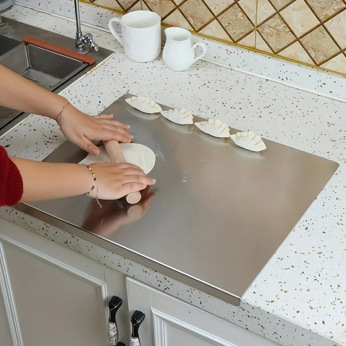 Stainless Steel Cutting Board – Heavy-Duty, Non-Slip with Safety Lip (40×30cm, 50×40cm)