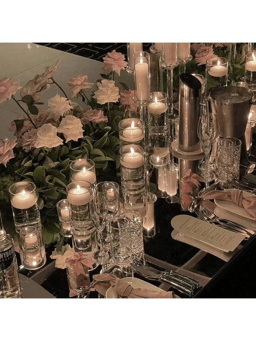 Clear Cylinder Glass Candle Holder – Lead‑Free Calcium Sodium Glass, Multiple Sizes (Candles Not Included)