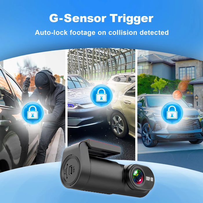 1080p WiFi Dash Cam — Night Vision, 120° Wide Angle & 24H Parking Mode
