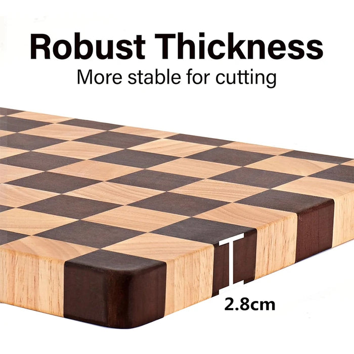 End-grain Rubber Wood Chopping & Serving Board (Flippable) — JT549