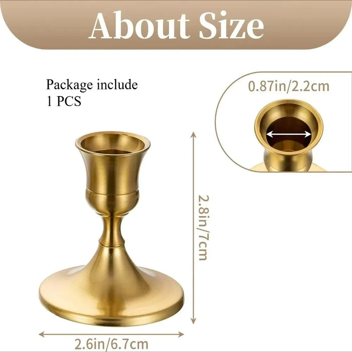 Vintage Elegant Tabletop Candle Holders – Metal & Aluminium, Single or 3‑Piece Sets