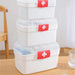 2-Tier Plastic Medicine Box with Handle — Large Capacity First‑Aid Organiser
