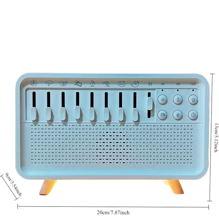 4-in-1 HiFi Bluetooth Speaker — White Noise, Humidifier, Night Light, 8 Nature Sounds (White)