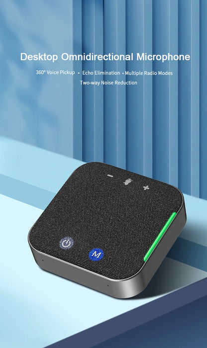 4x Omnidirectional Microphones Wireless Conference Speakerphone — USB & Bluetooth for PC/Laptop