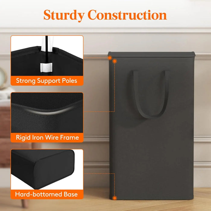 65L Covered Foldable Laundry Basket – Large Capacity, Space‑Saving & Portable