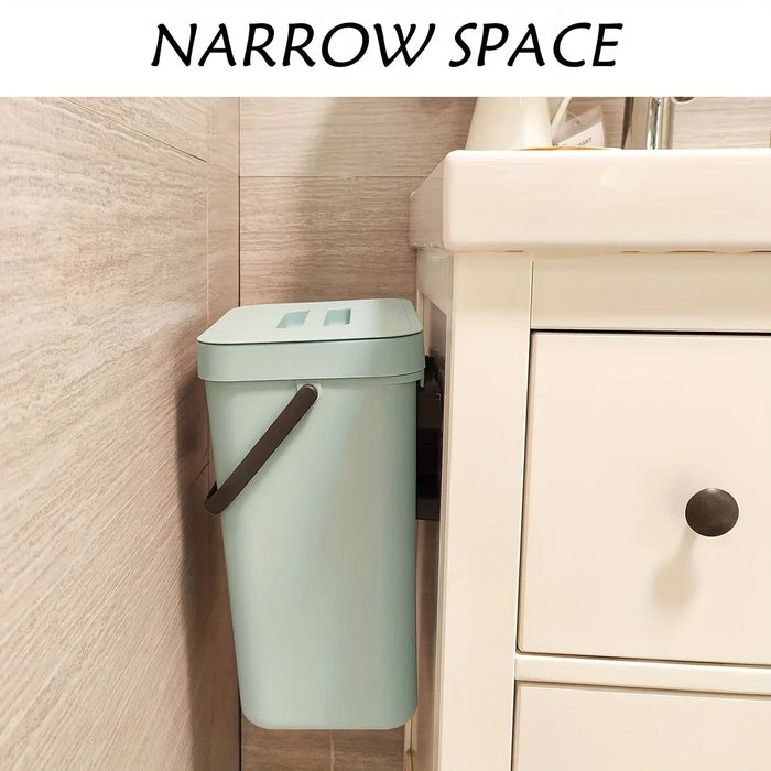 Kitchen Food Waste Bin — Small Countertop Compost Caddy with Lid, Wall-Mountable (3L & 5L)