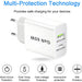 65W GaN USB‑C PD 3.0 2‑Port Wall Charger — USB‑A + USB‑C, White (UK/EU/US/AU plugs)