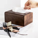 Walnut Solid Wood Tissue Box — Classic Desktop & Bathroom Storage