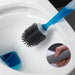 Refillable Detergent Toilet Brush Set — Wall-Mounted Silicone TPR Brush with Holder