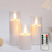 Outdoor Flameless LED Pillar Candles with Remote & Timer — Yellow Flicker, Battery-Operated (3/4pc)