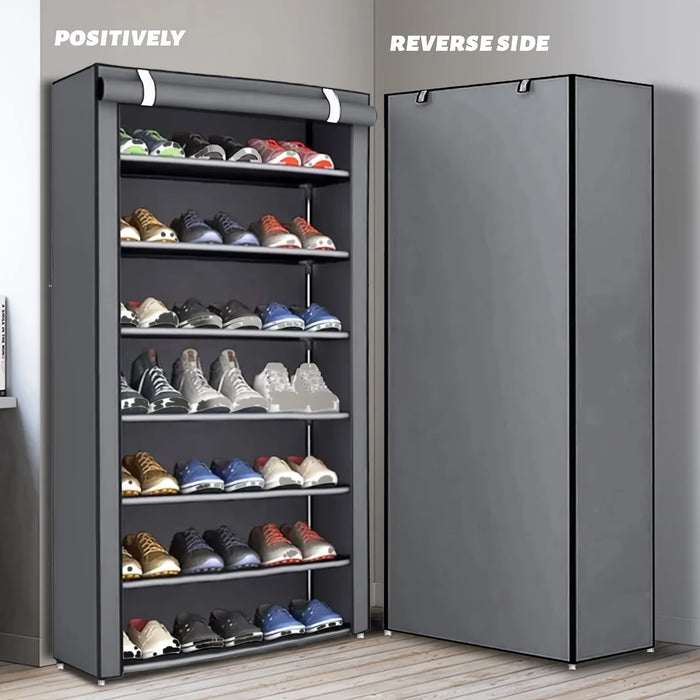 6–10 Tier Multi‑Layer Shoe Cabinet with Dust‑Proof Rolling Shutter — Space‑Saving, Easy Assembly