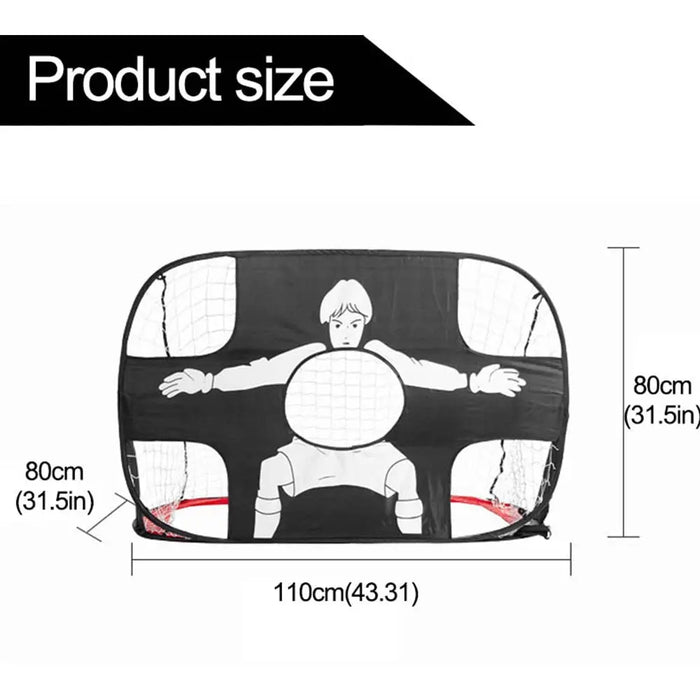 Foldable Pop-up Football Goal, 110×80×80cm – Portable Training Net for Kids & Adults