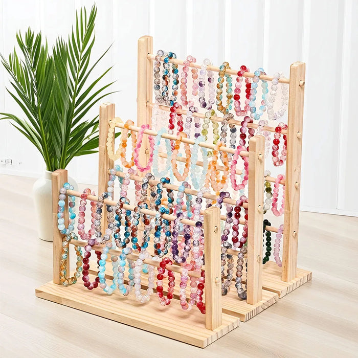 Pine Jewellery Storage Rack – Desktop Bracelet & Watch Display (2/3/4 tiers)