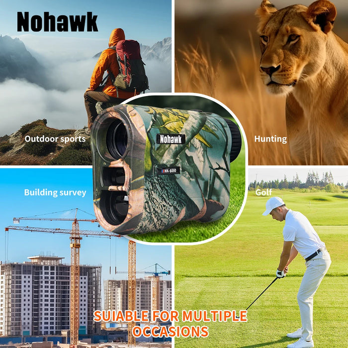 Golf Laser Rangefinder 600m / 1000m — Flag‑Lock Slope, USB-C Rechargeable